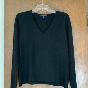 Land’s End Black V Neck Cashmere Sweater